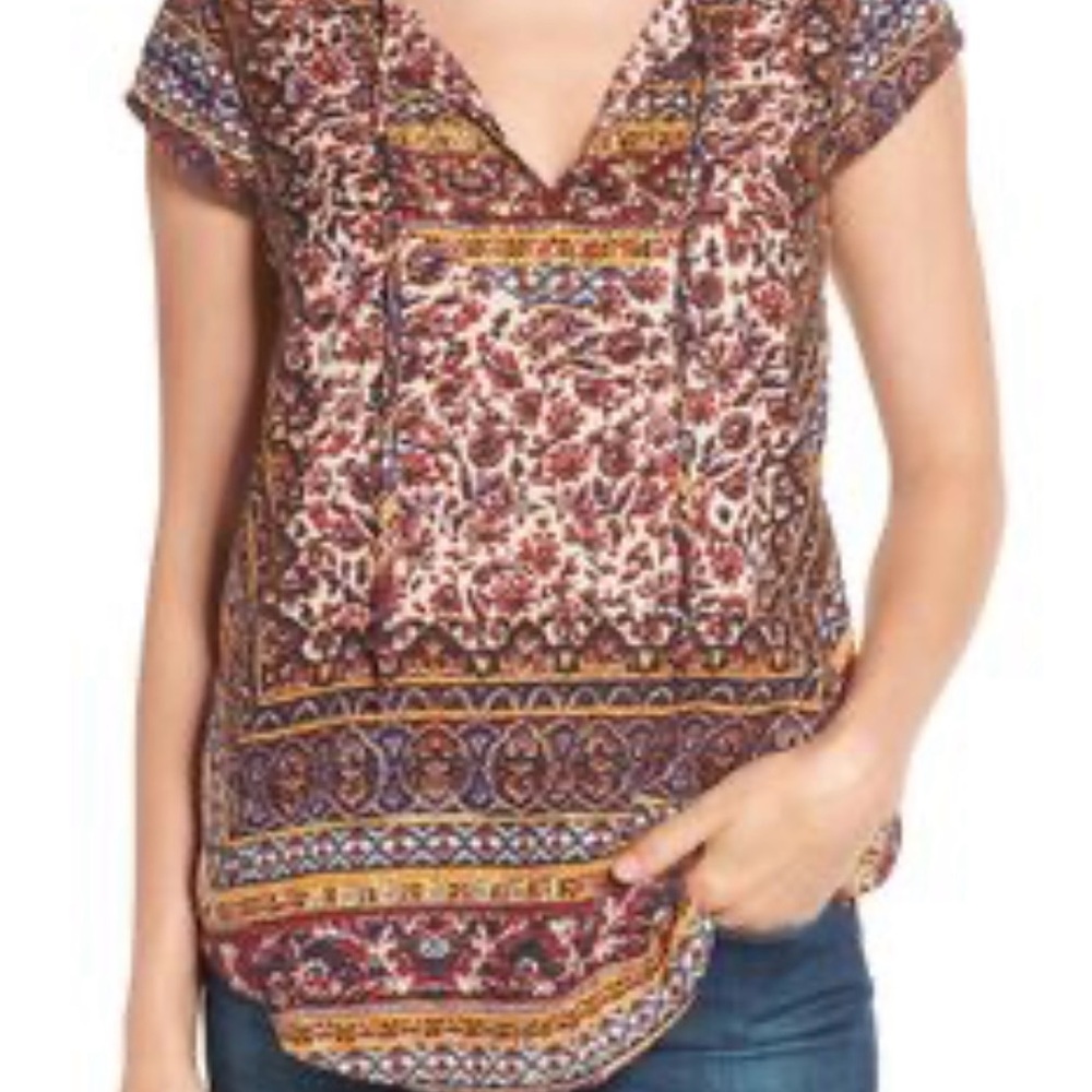 Lucky Brand Multicolor Bohemian Blouse